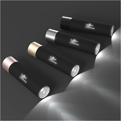 SCX.design F10 2500 MAh Taschenlampe Mit Mit Leuchtlogo , schwarz / weiß, ABS Kunststoff, 13,20cm (Länge), Bild 3
