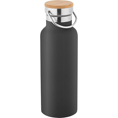 RAGNAR. Trinkflasche Aus Edelstahl 570ml , schwarz, Edelstahl. Bambus, , Bild 1