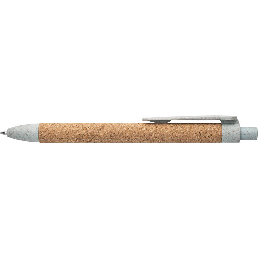 GOYA. Kugelschreiber Aus Kork Und Weizenstrohfaser , hellblau, Kork. PP, , Bild 3