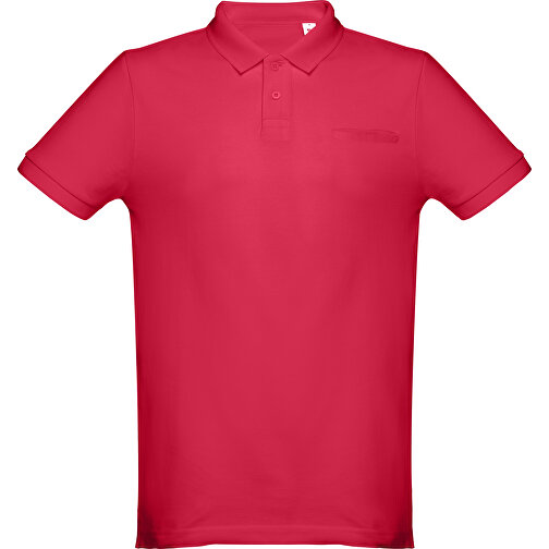 THC DHAKA. Herren Poloshirt , rot, 100% Baumwolle, L, 74,00cm x 54,00cm (Länge x Breite), Bild 1