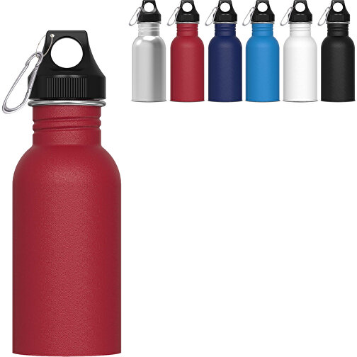 Wasserflasche Lennox 500ml , dunkelrot, Edelstahl & PP, 17,40cm (Höhe), Bild 2