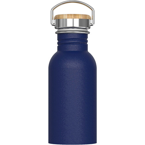 Wasserflasche Ashton 500ml , dunkelblau, Stainless steel, bamboo & PP, 17,40cm (Höhe), Bild 1