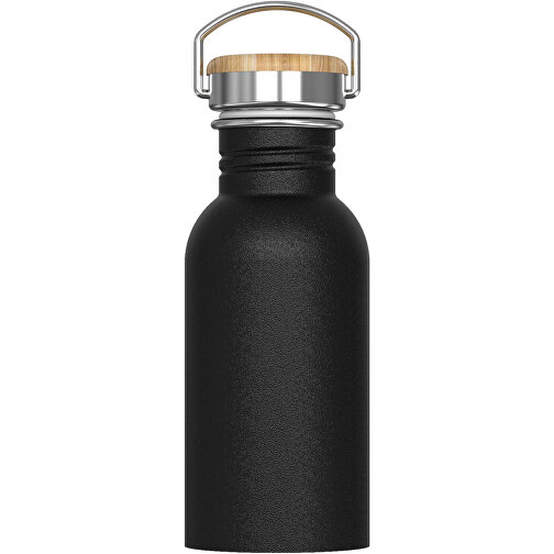 Wasserflasche Ashton 500ml , schwarz, Stainless steel, bamboo & PP, 17,40cm (Höhe), Bild 1