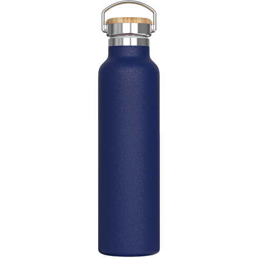 Isolierflasche Ashton 650ml , dunkelblau, Stainless steel, bamboo & PP, 26,80cm (Höhe), Bild 1