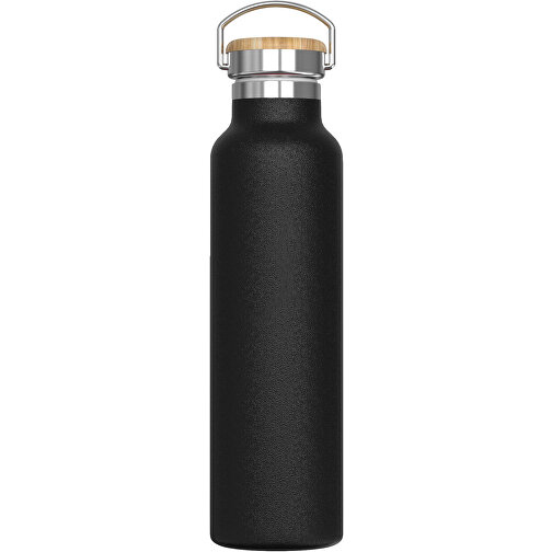 Isolierflasche Ashton 650ml , schwarz, Stainless steel, bamboo & PP, 26,80cm (Höhe), Bild 1