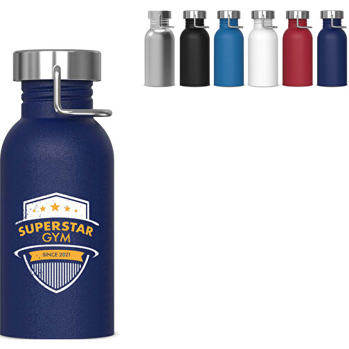 Wasserflasche Skyler 500ml , dunkelblau, Edelstahl & PP, 16,80cm (Höhe), Bild 2