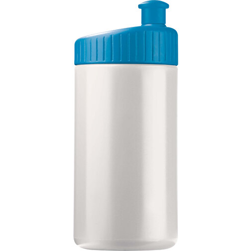 Sportflasche Design 500ml , weiß / hellblau, LDPE & PP, 17,80cm (Höhe), Bild 1