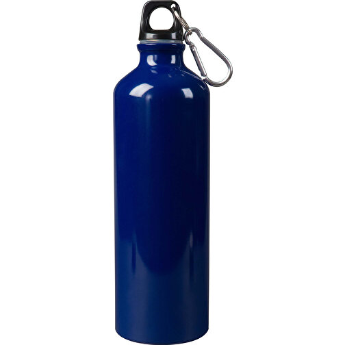 Aluminium Wasserflasche Mit Karabiner 750ml , dunkelblau, PP & Aluminium, 25,00cm (Höhe), Bild 1
