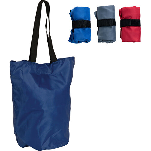 Faltbare Einkaufstasche , blau, PolJater, 38,00cm x 32,00cm x 21,00cm (Länge x Höhe x Breite), Bild 4
