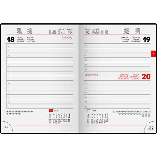 Taschenkalender , Brunnen, schwarz, Kunststofffolie, 10,00cm x 1,40cm x 14,00cm (Länge x Höhe x Breite), Bild 1