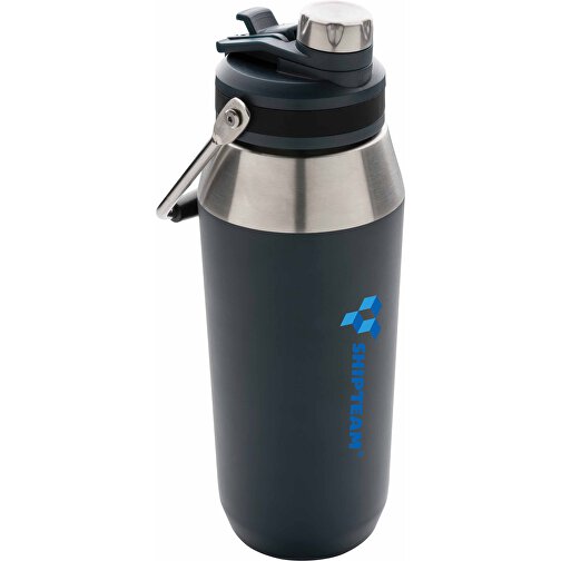 1L Vakuum StainlessSteel Flasche Mit Dual-Deckel-Funktion, Navy Blau , navy blau, Edelstahl, 11,00cm x 27,20cm (Länge x Höhe), Bild 8