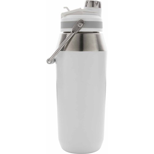 1L Vakuum StainlessSteel Flasche Mit Dual-Deckel-Funktion, Weiß , weiß, Edelstahl, 11,00cm x 27,20cm (Länge x Höhe), Bild 3