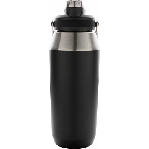 1L Vakuum StainlessSteel Flasche Mit Dual-Deckel-Funktion, Schwarz , schwarz, Edelstahl, 11,00cm x 27,20cm (Länge x Höhe), Bild 2