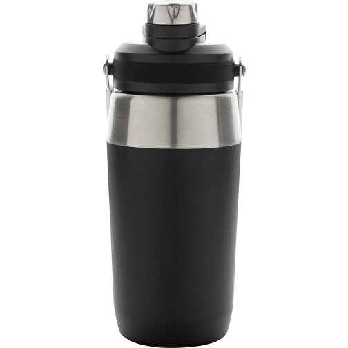 500ml Vakuum StainlessSteel Flasche Mit Dual-Deckel-Funktion, Schwarz , schwarz, Edelstahl, 9,80cm x 21,20cm (Länge x Höhe), Bild 2
