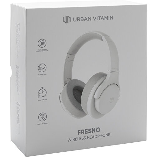 Urban Vitamin Fresno Wireless Kopfhörer, Weiß , weiß, ABS, 16,50cm x 18,90cm (Länge x Höhe), Bild 18