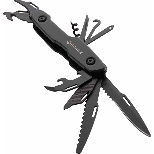 Gear X Multifunktions-Messer , schwarz, Edelstahl, 9,80cm x 1,70cm x 2,60cm (Länge x Höhe x Breite), Bild 6