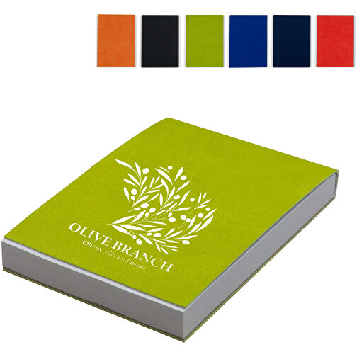 Notizbuch Mit 150 Blatt Recyclingpapier , grün, PU & Papier, 9,00cm x 12,50cm x 1,40cm (Länge x Höhe x Breite), Bild 3