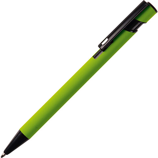 Kugelschreiber “Valencia” Soft-Touch , grün, Aluminium, 14,40cm (Länge), Bild 2