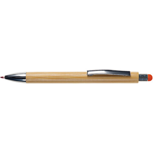 Bambus Kugelschreiber New York Mit Touchpen , orange, Bambus, 14,20cm (Länge), Bild 3
