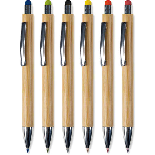 Bambus Kugelschreiber New York Mit Touchpen , schwarz, Bambus, 14,20cm (Länge), Bild 5