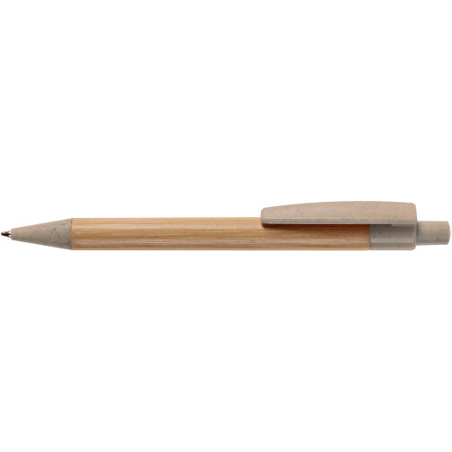 Kugelschreiber Bambus Mit Weizenstroh Elementen , grau, Bamboo & Wheatstraw, 14,00cm (Länge), Bild 3