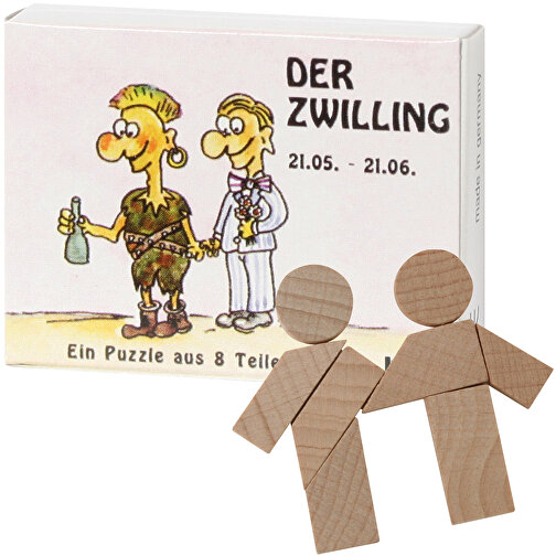 Mini-Zwilling-Puzzle , , 6,50cm x 1,30cm x 5,00cm (Länge x Höhe x Breite), Bild 1