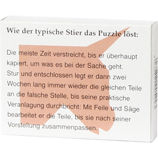 Mini-Stier-Puzzle , , 6,50cm x 1,30cm x 5,00cm (Länge x Höhe x Breite), Bild 2