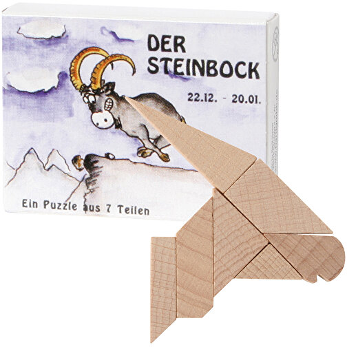Mini-Steinbock-Puzzle , , 6,50cm x 1,30cm x 5,00cm (Länge x Höhe x Breite), Bild 1