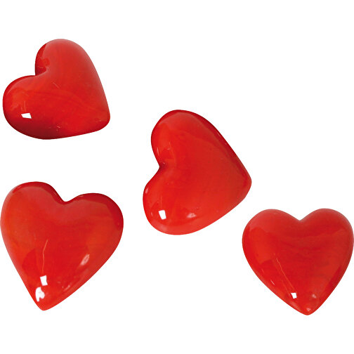 Glas-Herzen Rot, 12-tlg. , , 7,00cm x 2,50cm x 7,00cm (Länge x Höhe x Breite), Bild 1