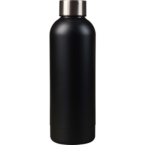 Isolierflasche Matt 500ml , schwarz, Edelstahl & PP, 22,60cm (Höhe), Bild 1