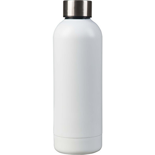 Isolierflasche Matt 500ml , weiß, Edelstahl & PP, 22,60cm (Höhe), Bild 1