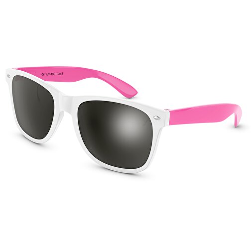SunShine Glänzend - UV 400 , Promo Effects, weiß/pink, Rahmen aus Polycarbonat und Glass aus AC, 14,50cm x 4,80cm x 15,00cm (Länge x Höhe x Breite), Bild 1