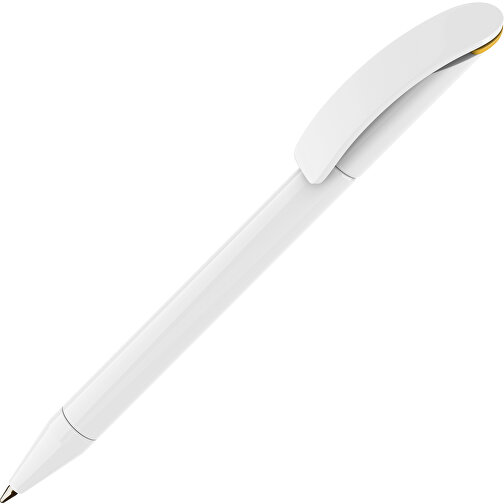 Prodir DS3 TPP Twist Kugelschreiber , Prodir, weiß/gelb, Kunststoff, 13,80cm x 1,50cm (Länge x Breite), Bild 1