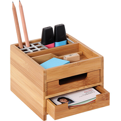 Schreibtischbox M Bambus/Alu , , 15,00cm x 9,50cm x 12,00cm (Länge x Höhe x Breite), Bild 2