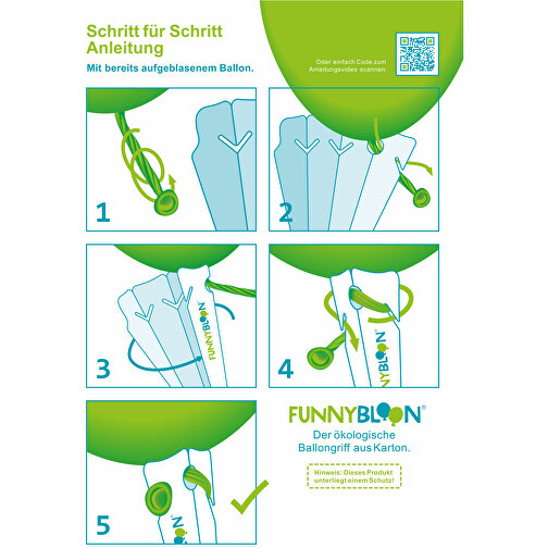 FUNNYBLOON®-Ballonhaltestab 'BASIC' , weiß, Spezialkarton, nachhaltig, ökologisch, FSC Mix zertifiziert, 22,00cm (Länge), Bild 4