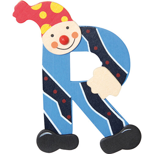 Buchstabe Clown R , , 10,00cm x 0,40cm x 6,00cm (Länge x Höhe x Breite), Bild 1