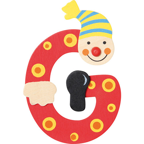 Buchstabe Clown G , , 10,00cm x 0,40cm x 6,00cm (Länge x Höhe x Breite), Bild 1