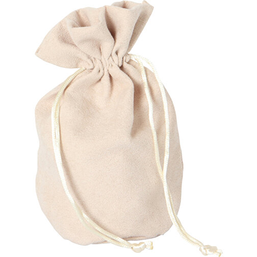 Petit sac en velours avec fond, crème, Image 1
