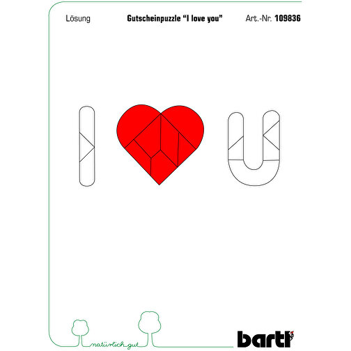 Puzzle bon cadeau 'I love you', Image 4