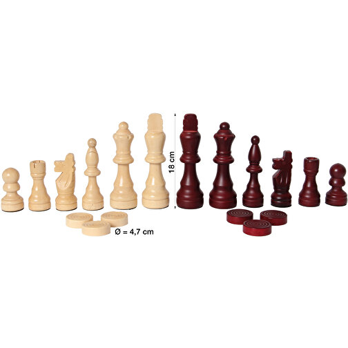 Juego de piezas de ajedrez/chequers, Imagen 2