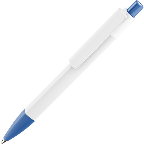 Prodir DS4 PMM Push Kugelschreiber , Prodir, true blue/weiss, Kunststoff, 14,10cm x 1,40cm (Länge x Breite), Bild 1