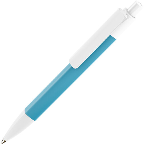Prodir DS4 PMM Push Kugelschreiber , Prodir, weiß/dusty blue, Kunststoff, 14,10cm x 1,40cm (Länge x Breite), Bild 1