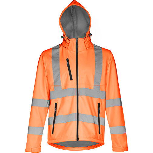 THC ZAGREB WORK. Softshell-Jacke Mit Hoher Sichtbarkeit (Unisex) , hexachrome orange, Polyester, XXL, 80,00cm x 66,00cm (Länge x Breite), Bild 4