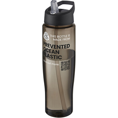 H2O Active® Eco Tempo 700 Ml Sportflasche Mit Ausgussdeckel , schwarz / kohle, PCR Kunststoff, PP Kunststoff, 23,40cm (Höhe), Bild 2