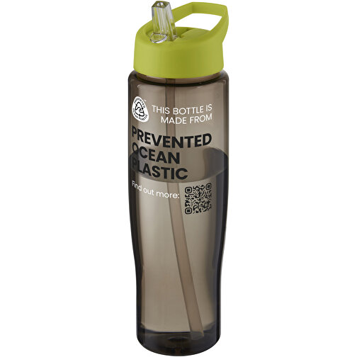 H2O Active® Eco Tempo 700 Ml Sportflasche Mit Ausgussdeckel , limone / kohle, PCR Kunststoff, PP Kunststoff, 23,40cm (Höhe), Bild 2
