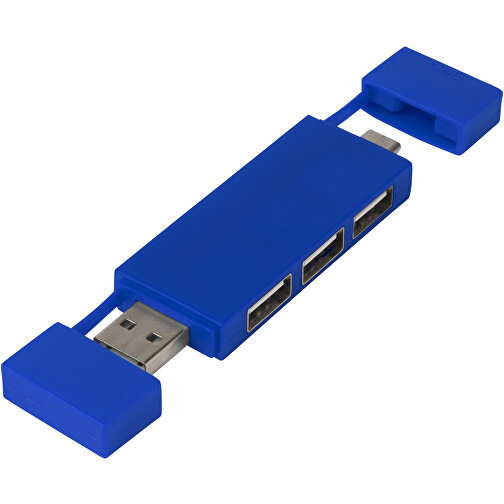 Mulan Doppelter USB 2.0-Hub , royalblau, ABS Kunststoff, 9,00cm x 0,90cm x 2,00cm (Länge x Höhe x Breite), Bild 1