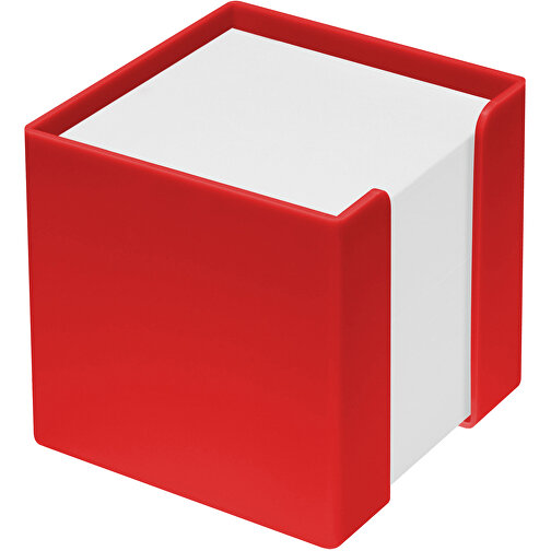 Zettelbox 'Alpha' , rot, PS+PAP, 10,00cm x 10,00cm x 10,00cm (Länge x Höhe x Breite), Bild 1