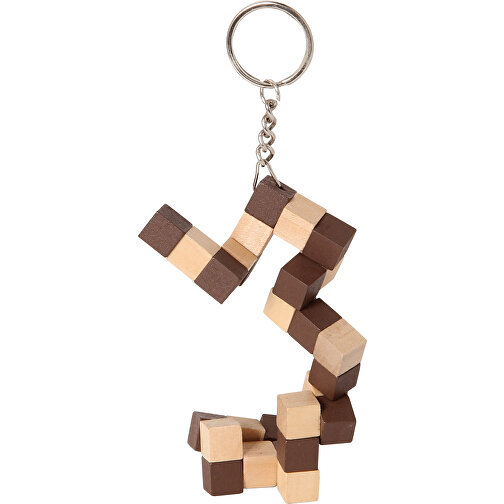 Porte-clés serpent en cube nature/brun, Image 2