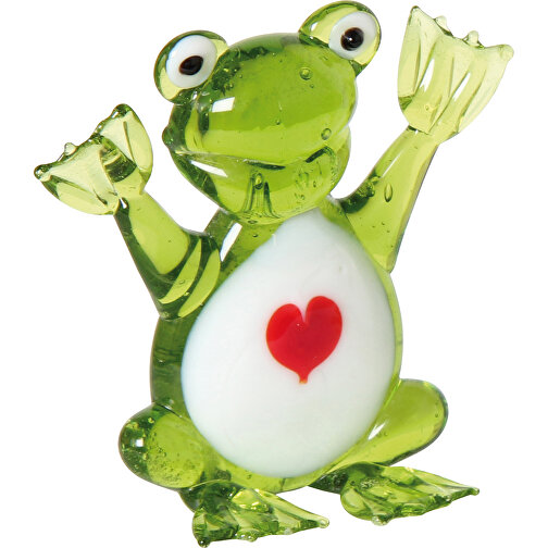 Glas-Frosch Mit Herz , , 6,40cm x 5,20cm x 2,20cm (Länge x Höhe x Breite), Bild 1