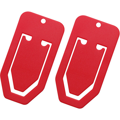 Zettelklammer, Maxi , rot, PS, 13,00cm x 0,30cm x 6,80cm (Länge x Höhe x Breite), Bild 1